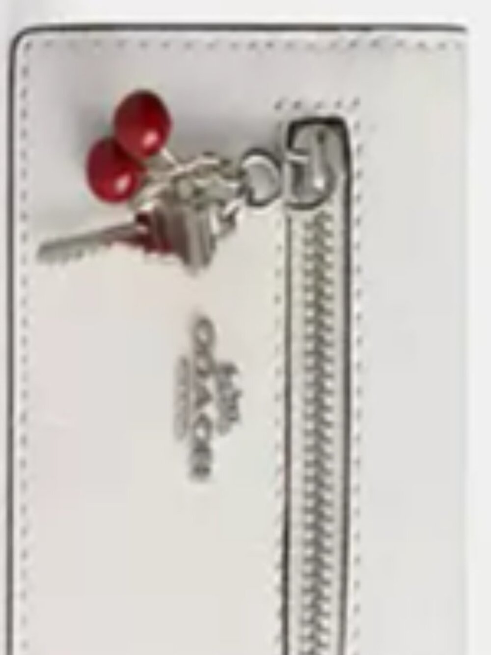 NWT Coach Card Case With Charms CEZ23 Silver/Chalk